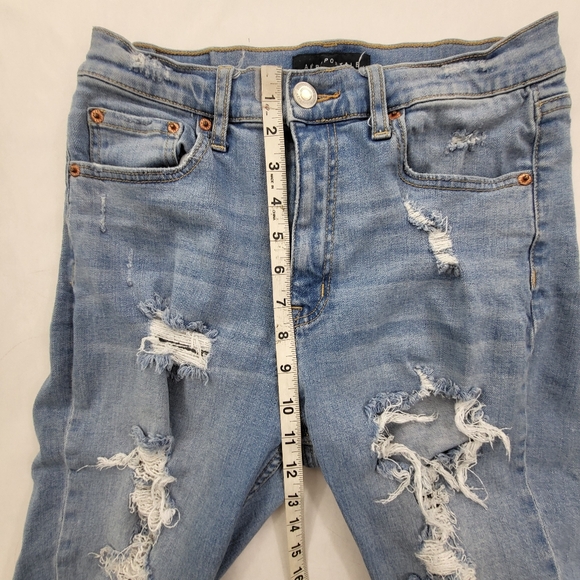 Aeropostale Cheeky Jegging Jeans Women's Sz 8 Blue 5-Pocket Mid Rise Distressed - Picture 6 of 9